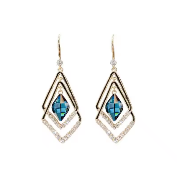 Zircon Earrings Long Statement Earrings Hot Sale Diamond Earrings for Women - Image 3
