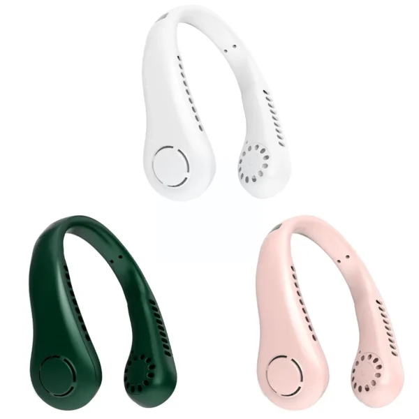 1 Set Neck Hanging Fan Bladeless 3-Speed USB Charging 360 Degrees Natural Wind Large Air Volume Mute Hands Free Neck Cooling Fan Daily Life Supply - Image 4