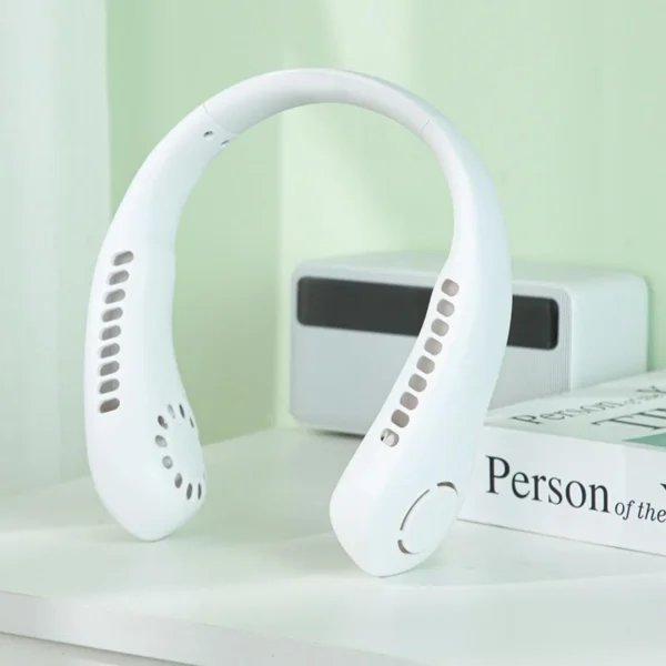 1 Set Neck Hanging Fan Bladeless 3-Speed USB Charging 360 Degrees Natural Wind Large Air Volume Mute Hands Free Neck Cooling Fan Daily Life Supply
